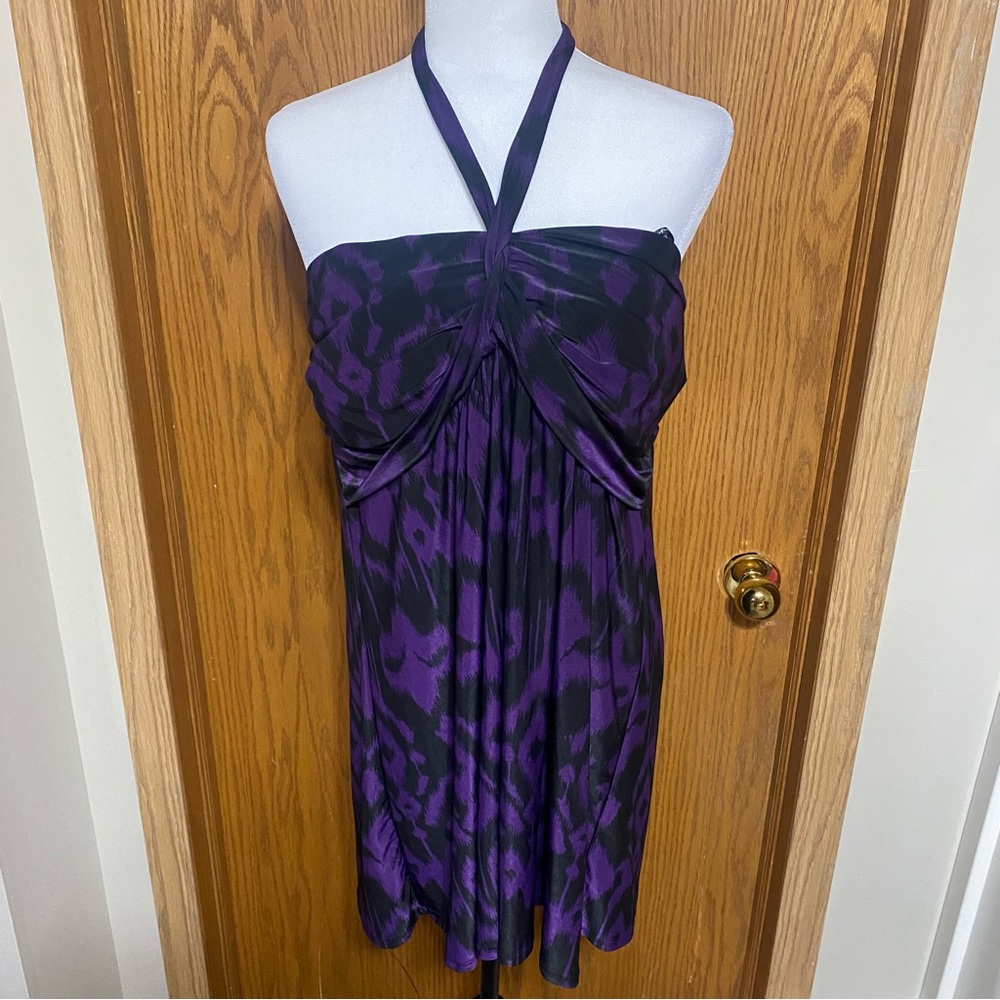 Stretchy halter neck dress with tie in back